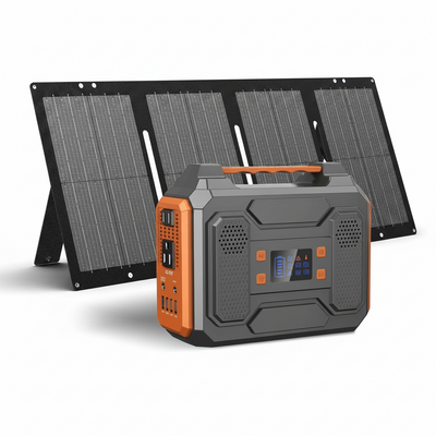 Portable Solar Generator 300W Portable Power Station with 60W Solar Panel