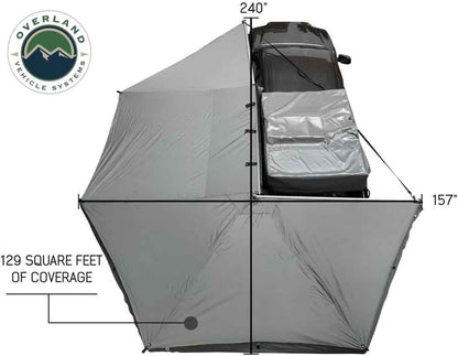 19519907 HD Nomadic 270 Degree Awning Driver Side | 129 Sq Ft of Coverage | Dark Gray Fabric with Travel Cover Included | Twist and Lock Technology | Weather-Resistant