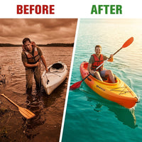 10.2 Ft. Orange Single Sit-On-Top Kayak 1-Person Kayak Boat with Detachable Aluminum Paddle — Before & After
