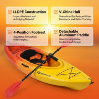 10.2 Ft. Orange Single Sit-On-Top Kayak 1-Person Kayak Boat with Detachable Aluminum Paddle — Results & Stats