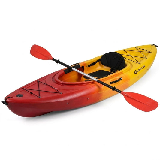 10.2 Ft. Orange Single Sit-On-Top Kayak 1-Person Kayak Boat with Detachable Aluminum Paddle — Studio Shot