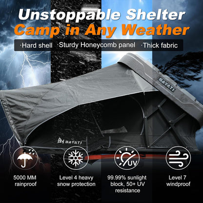 Rooftop Tent Hard Shell, Easy Set up Pop up Tent for 2-4 Person