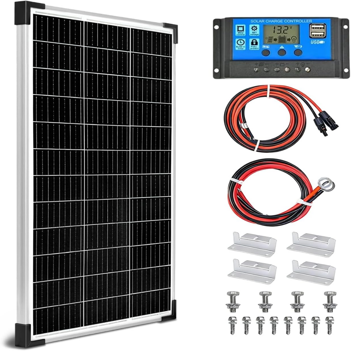 100W Solar Panel Kit 12V Battery Maintainer
