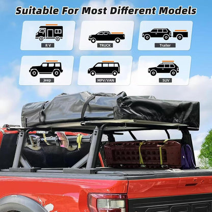 Trailora Summit Soft-Shell Aluminum Rooftop Tent With Ladder, LED Light Strip, And Memory Foam Mattress [2-3 Person]