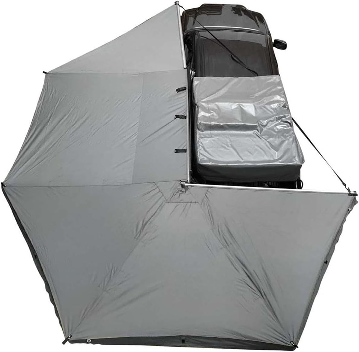 19519907 HD Nomadic 270 Degree Awning Driver Side | 129 Sq Ft of Coverage | Dark Gray Fabric with Travel Cover Included | Twist and Lock Technology | Weather-Resistant