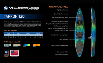 Wilderness Systems Tarpon 120 - Sit on Top Fishing Kayak - Premium Angler Kay...