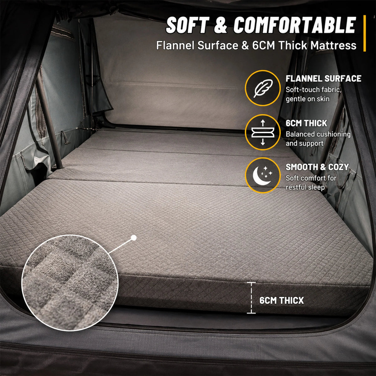 OPENROAD Flowroof Side-Open Hard Shell Rooftop Tent