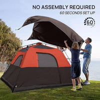 Camping Tent 8 Ft. X 8 Ft. Brick Red Camping Tent Fast Cabin Tent with Instant Setup Tent