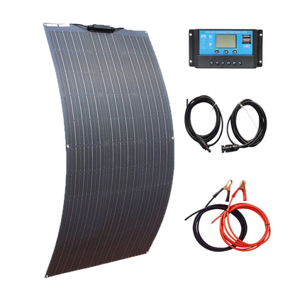 500W Flexible Solar Panel 100W 200W 300W 400W Solar Kit DIY Photovoltaic for 12V 24V Car Battery Computer Balcony Boat House