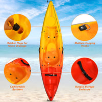 Sit-On-Top Kayak Built for All-Day Adventures, LLDPE Construction, V-Hull Design, Detachable Aluminum Paddle