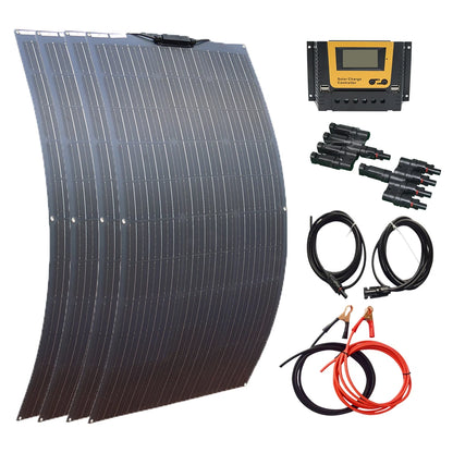 500W Flexible Solar Panel 100W 200W 300W 400W Solar Kit DIY Photovoltaic for 12V 24V Car Battery Computer Balcony Boat House
