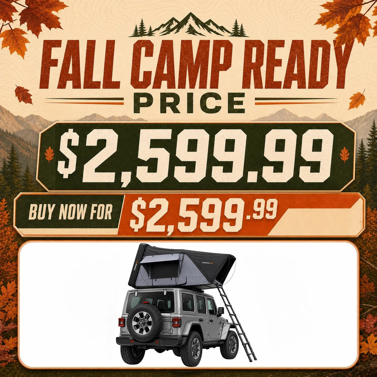 OPENROAD Flowroof Side-Open Hard Shell Rooftop Tent