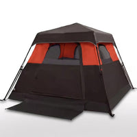 Camping Tent 8 Ft. X 8 Ft. Brick Red Camping Tent Fast Cabin Tent with Instant Setup Tent — Studio Shot