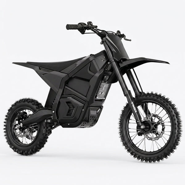 IN10 Electric Dirt Bike, 2600W 40MPH Electric-Motorcycle with 48V/23AH Battery Ebike, Full Hydraulic Brakes and Suspensions Mountain Off-Road E Dirt Bike, for Teens & Adults (Shadow Black) — Studio Shot