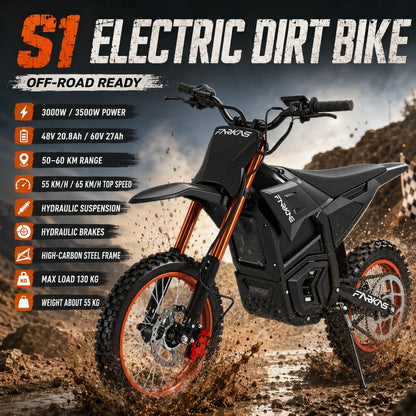 S1 E-Bike 3000W/3500W DC Motor 60V 27Ah Battery