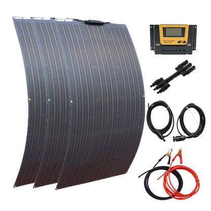 500W Flexible Solar Panel 100W 200W 300W 400W Solar Kit DIY Photovoltaic for 12V 24V Car Battery Computer Balcony Boat House