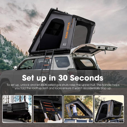 Sanhima Hotham Rooftop Tent Hard Shell, Aluminium Roof Top Tent for Car SUV Truck