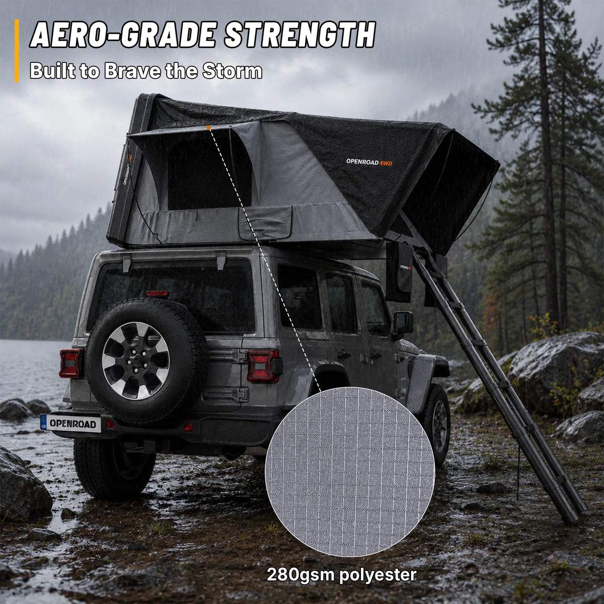OPENROAD Flowroof Side-Open Hard Shell Rooftop Tent