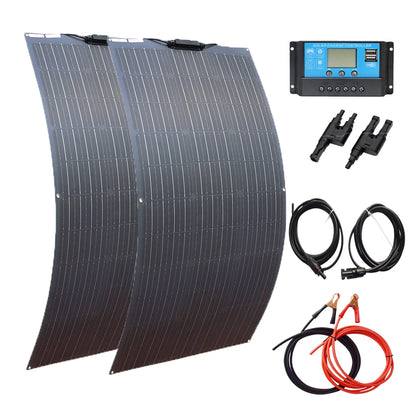 500W Flexible Solar Panel 100W 200W 300W 400W Solar Kit DIY Photovoltaic for 12V 24V Car Battery Computer Balcony Boat House