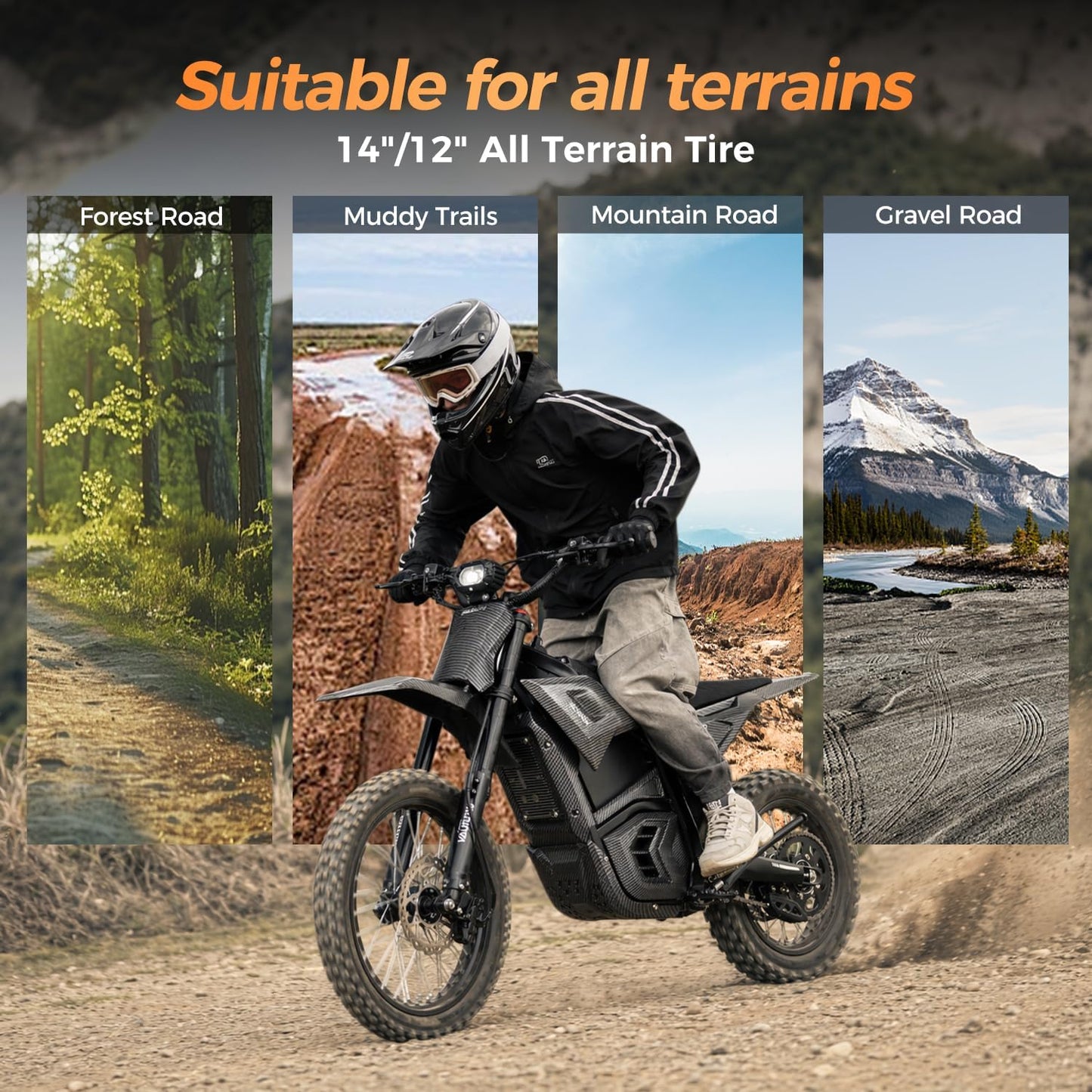 Electric Dirt Bike with Mid-Drive Motor 3840/5600W Peak,Electric Motorcycle 48V/60V 23.4Ah/27Ah Battery,Ul Certified Off-Road Motorcycle for Teens & Adults, Hydraulic Brakes & Dual Shock
