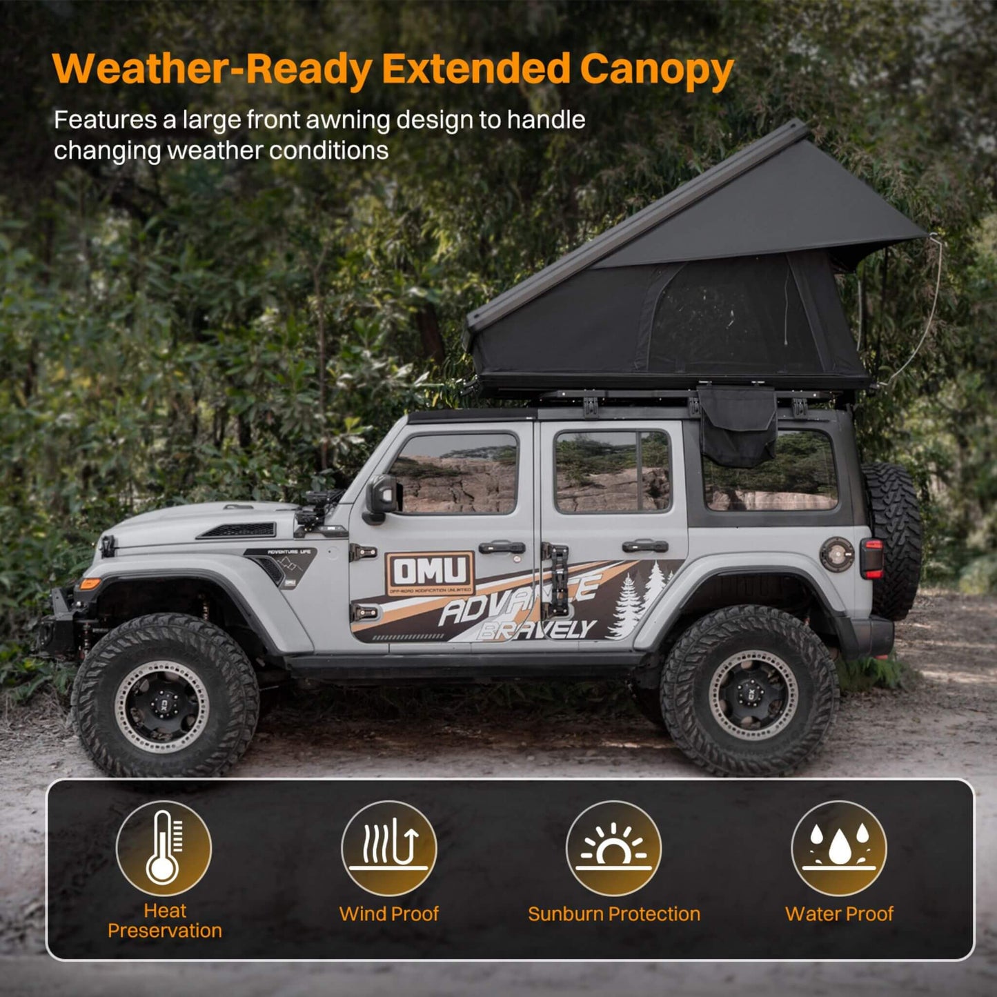 Trailora Altitude Heavy-Duty Hard-Shell Rooftop Tent With Ladder [2-3 Person] (SAK93120)