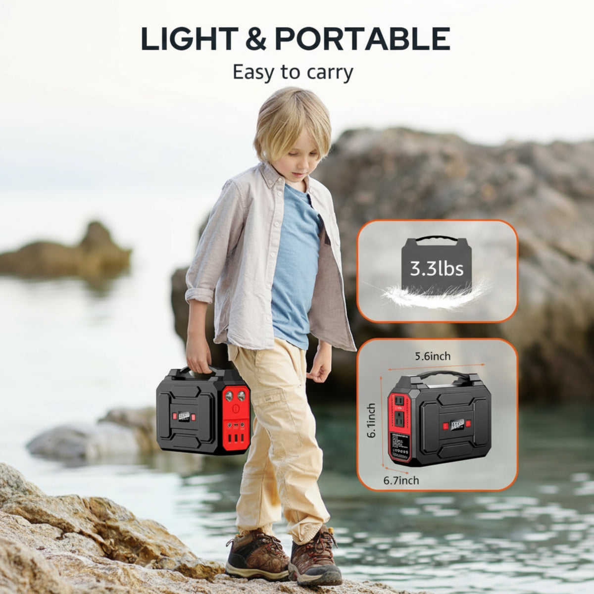 Solar Powered Generator, 100W Portable Power Station with Solar Panels 40W