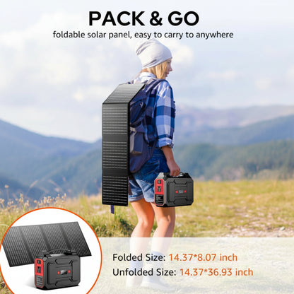 Solar Powered Generator, 100W Portable Power Station with Solar Panels 40W